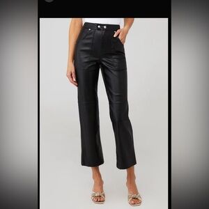 Blank NYC Jet Black Leather Trousers so Winter chic !!